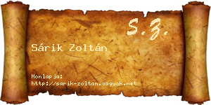 Sárik Zoltán névjegykártya
