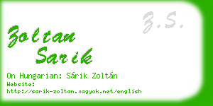 zoltan sarik business card