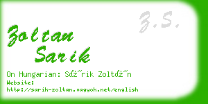 zoltan sarik business card